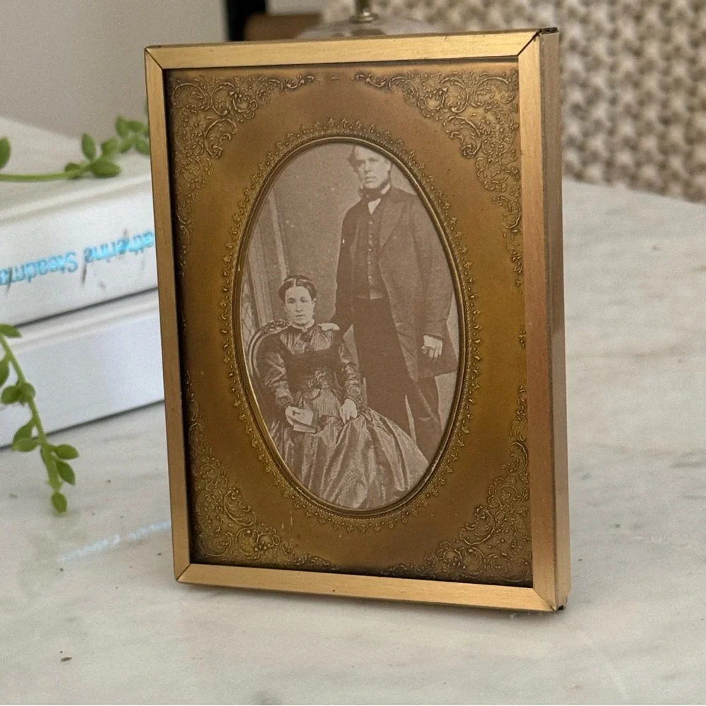 Antique vintage Victorian style brass/ golden photo frame